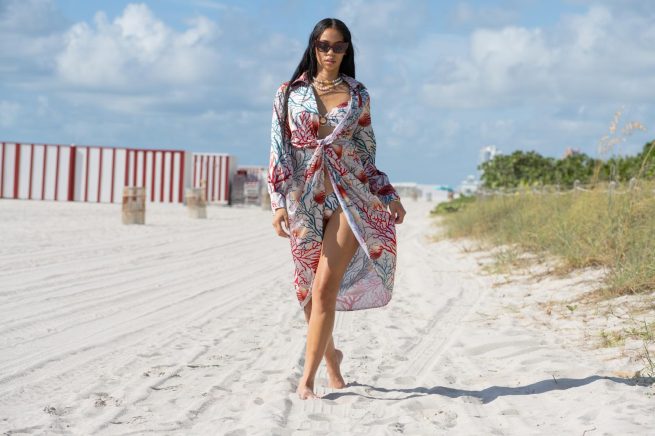 Thais Coral Mirage Gown - Image 11