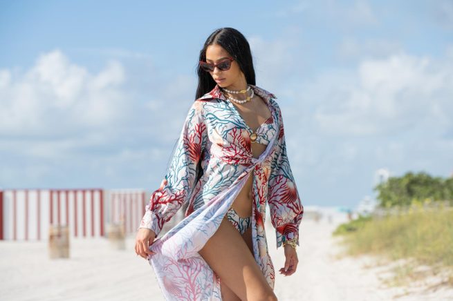 Thais Coral Mirage Gown - Image 2