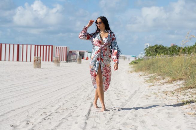 Thais Coral Mirage Gown - Image 7